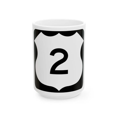 US 2 MN 1961 (Minnesota) (Road Sign) White Coffee Mug 15oz - Go Mug Yourself