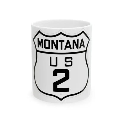 US 2 Montana 1926 (Montana) (Road Sign) White Coffee Mug 11oz - Go Mug Yourself