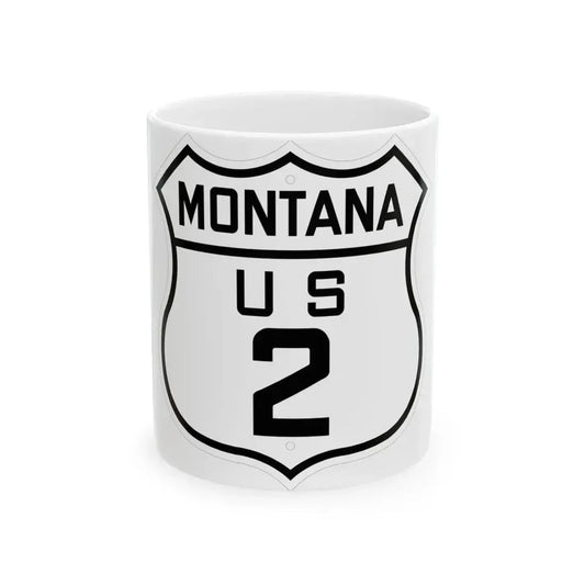 US 2 Montana 1926 (Montana) (Road Sign) White Coffee Mug 11oz - Go Mug Yourself