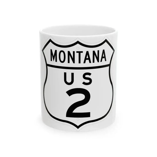 US 2 Montana 1948 (Montana) (Road Sign) White Coffee Mug 11oz - Go Mug Yourself