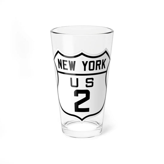 US 2 New York 1926 (New York) (Road Sign) Pint Glss 16oz 16oz - Go Mug Yourself
