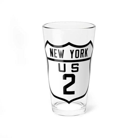US 2 NY Old (New York) (Road Sign) Pint Glass 16oz 16oz - Go Mug Yourself