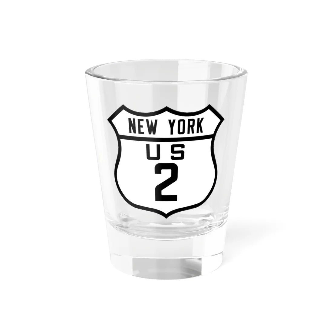 US 2 NY Old (New York) (Road Sign) Shot Glass 1.5oz 1.5oz - Go Mug Yourself