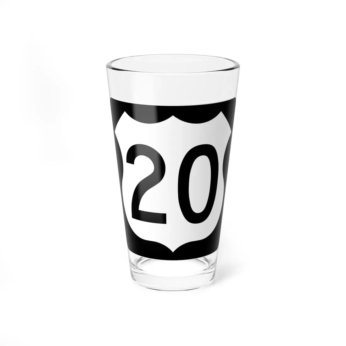 US 20 IA (Iowa) (Road Sign) Pint Glass 16oz 16oz - Go Mug Yourself