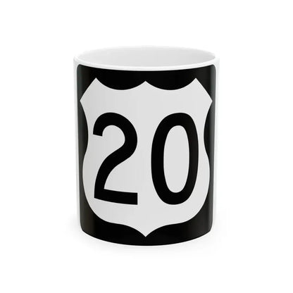 US 20 IA (Iowa) (Road Sign) White Coffee Mug 11oz - Go Mug Yourself