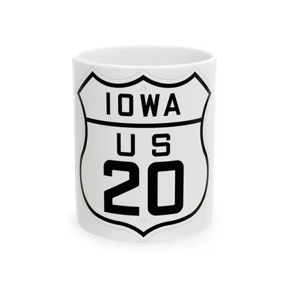 US 20 Iowa 1926 (Iowa) (Road Sign) White Coffee Mug 11oz - Go Mug Yourself