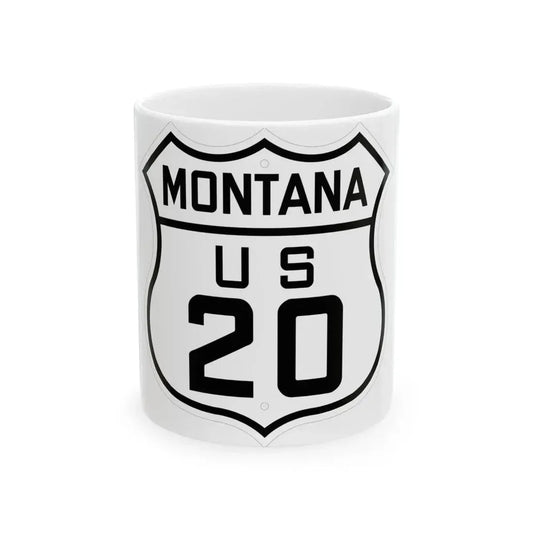 US 20 Montana 1926 (Montana) (Road Sign) White Coffee Mug 11oz - Go Mug Yourself