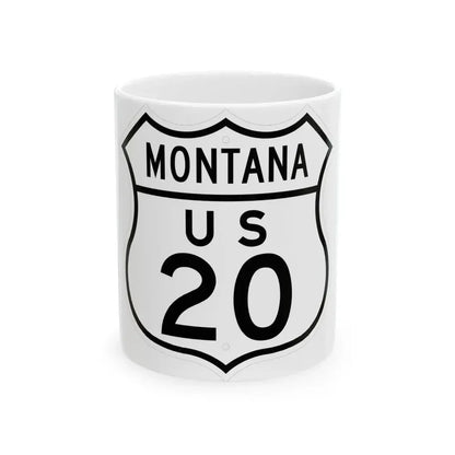 US 20 Montana 1948 (Montana) (Road Sign) White Coffee Mug 11oz - Go Mug Yourself