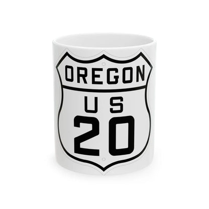US 20 Oregon 1926 (Oregon) (Road Sign) White Coffee Mug 11oz - Go Mug Yourself