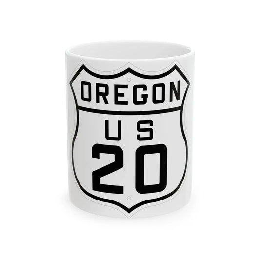 US 20 Oregon 1926 (Oregon) (Road Sign) White Coffee Mug 11oz - Go Mug Yourself