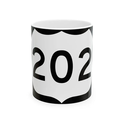 US 202 NY (New York) (Road Sign) White Coffee Mug 11oz - Go Mug Yourself