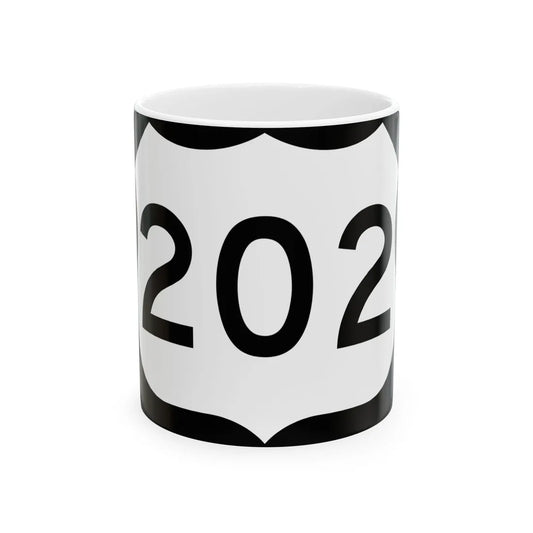US 202 NY (New York) (Road Sign) White Coffee Mug 11oz - Go Mug Yourself