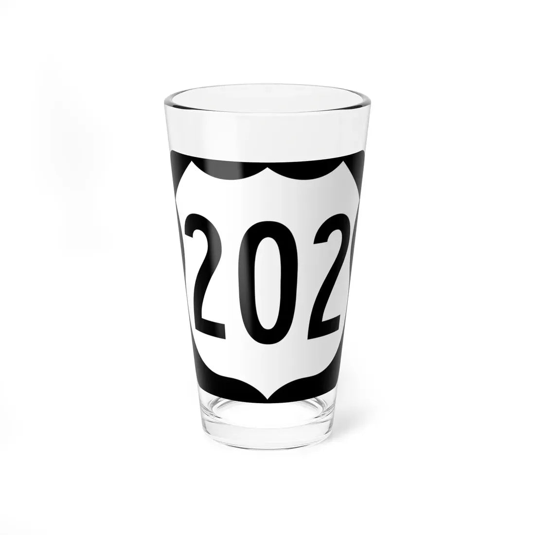 US 202 square (New Hampshire) (Road Sign) Pint Glass 16oz 16oz - Go Mug Yourself