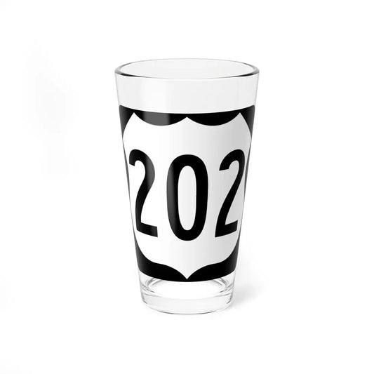US 202 square (New Hampshire) (Road Sign) Pint Glass 16oz 16oz - Go Mug Yourself