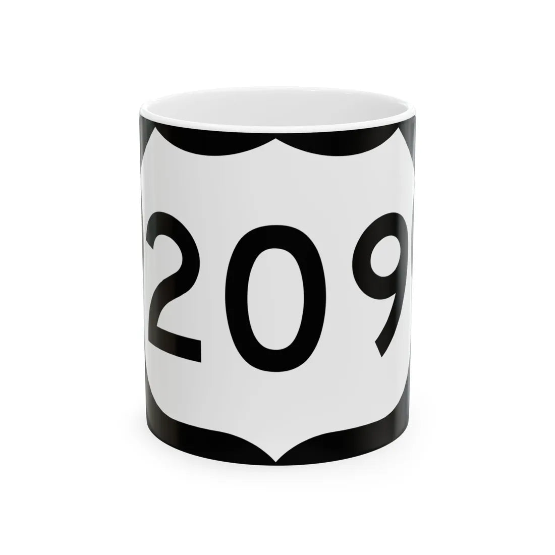 US 209 NY (New York) (Road Sign) White Coffee Mug 11oz - Go Mug Yourself