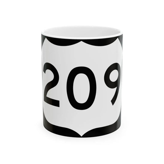US 209 NY (New York) (Road Sign) White Coffee Mug 11oz - Go Mug Yourself