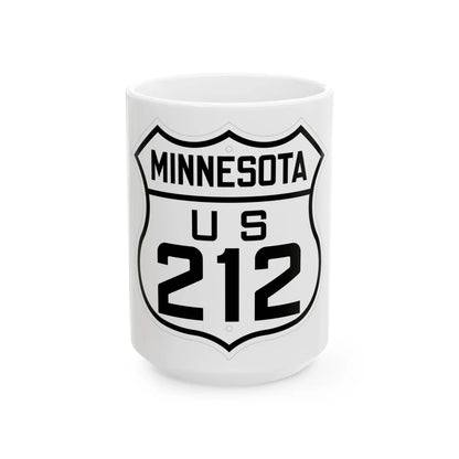 US 212 Minnesota 1926 (Minnesota) (Road Sign) White Coffee Mug 15oz - Go Mug Yourself