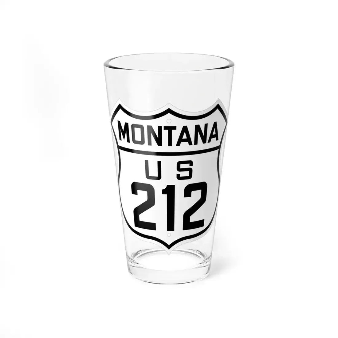 US 212 Montana 1926 (Montana) (Road Sign) Pint Glass 16oz 16oz - Go Mug Yourself