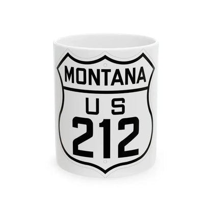 US 212 Montana 1926 (Montana) (Road Sign) White Coffee Mug 11oz - Go Mug Yourself