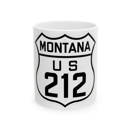 US 212 Montana 1926 (Montana) (Road Sign) White Coffee Mug 11oz - Go Mug Yourself
