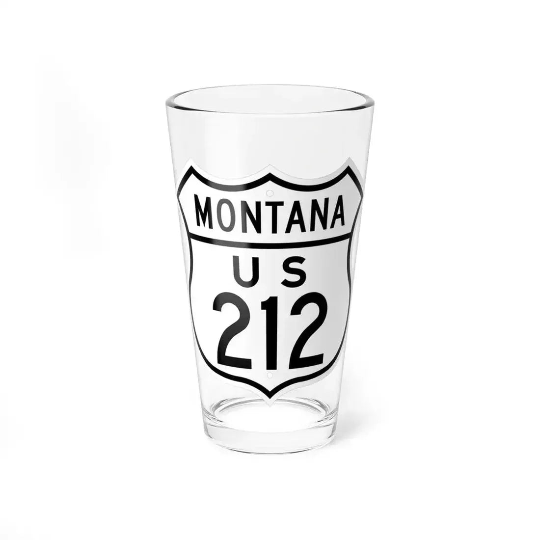 US 212 Montana 1948 (Montana) (Road Sign) Pint Glass 16oz 16oz - Go Mug Yourself