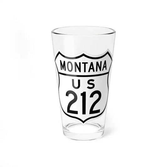 US 212 Montana 1948 (Montana) (Road Sign) Pint Glass 16oz 16oz - Go Mug Yourself