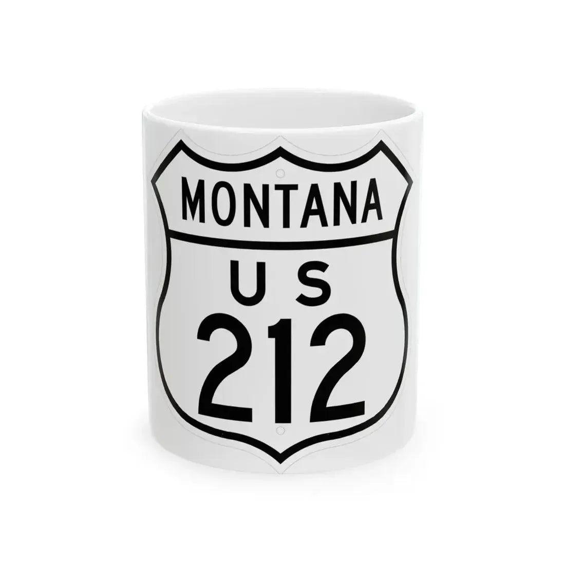 US 212 Montana 1948 (Montana) (Road Sign) White Coffee Mug 11oz - Go Mug Yourself