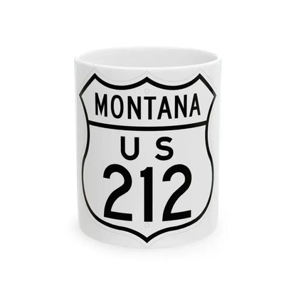 US 212 Montana 1948 (Montana) (Road Sign) White Coffee Mug 11oz - Go Mug Yourself