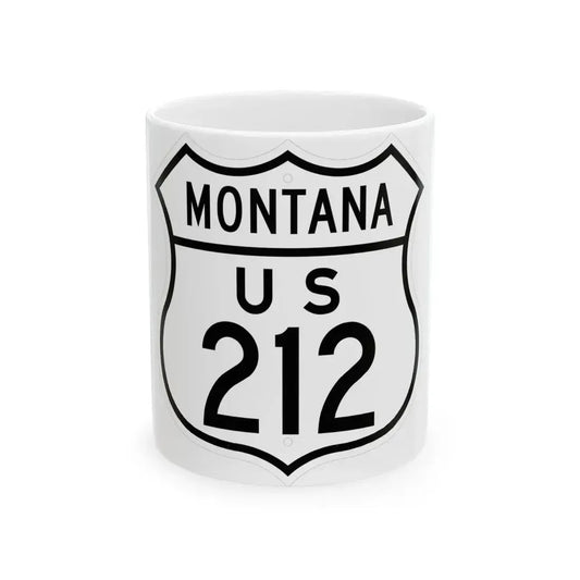 US 212 Montana 1948 (Montana) (Road Sign) White Coffee Mug 11oz - Go Mug Yourself