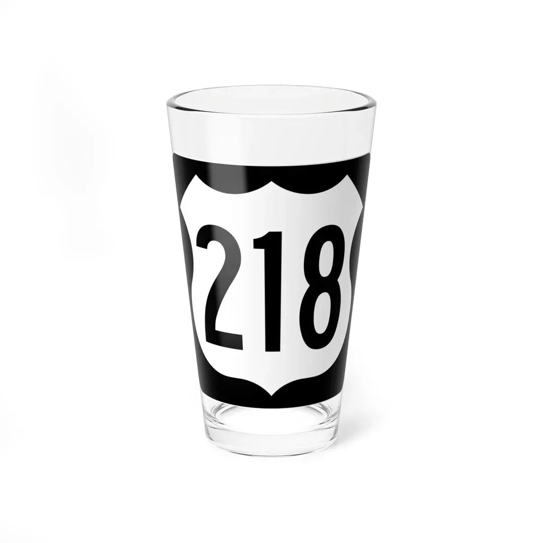 US 218 IA (Iowa) (Road Sign) Pint Glass 16oz 16oz - Go Mug Yourself