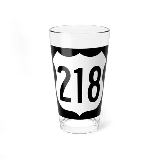 US 218 IA (Iowa) (Road Sign) Pint Glass 16oz 16oz - Go Mug Yourself