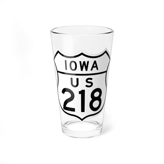 US 218 Iowa 1948 (Iowa) (Road Sign) Pint Glss 16oz 16oz - Go Mug Yourself
