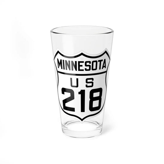 US 218 Minnesota 1926 (Minnesota) (Road Sign) Pint Glss 16oz 16oz - Go Mug Yourself