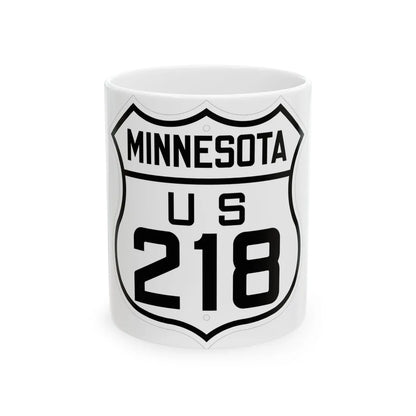 US 218 Minnesota 1926 (Minnesota) (Road Sign) White Coffee Mug 11oz - Go Mug Yourself
