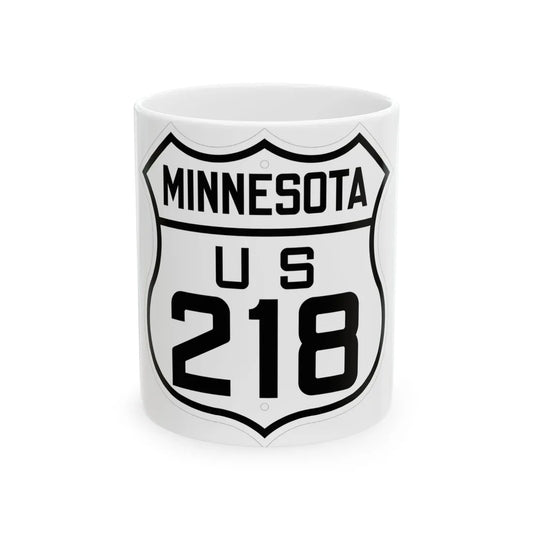 US 218 Minnesota 1926 (Minnesota) (Road Sign) White Coffee Mug 11oz - Go Mug Yourself