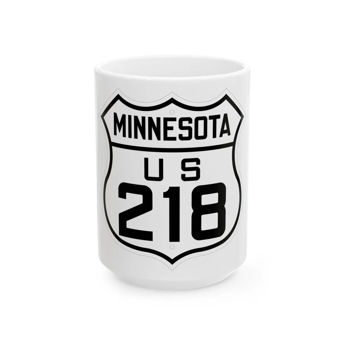 US 218 Minnesota 1926 (Minnesota) (Road Sign) White Coffee Mug 15oz - Go Mug Yourself