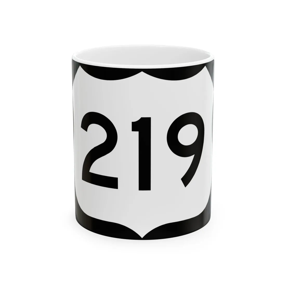 US 219 NY (New York) (Road Sign) White Coffee Mug 11oz - Go Mug Yourself