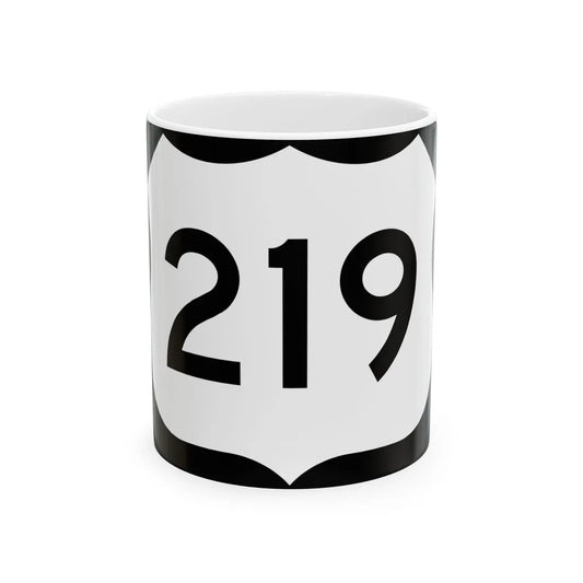 US 219 NY (New York) (Road Sign) White Coffee Mug 11oz - Go Mug Yourself