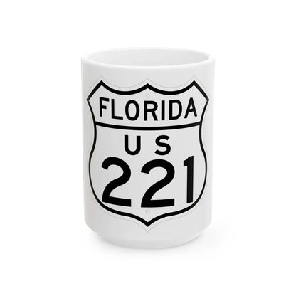 US 221 Florida 1948 (Florida) (Road Sign) White Coffee Mug 15oz - Go Mug Yourself