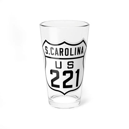 US 221 South Carolina 1926 (South Carolina) (Road Sign) Pint Glass 16oz 16oz - Go Mug Yourself