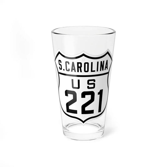 US 221 South Carolina 1926 (South Carolina) (Road Sign) Pint Glass 16oz 16oz - Go Mug Yourself