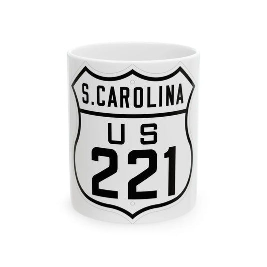 US 221 South Carolina 1926 (South Carolina) (Road Sign) White Coffee Mug 11oz - Go Mug Yourself