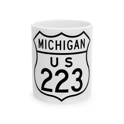 US 223 Michigan 1948 (Michigan) (Road Sign) White Coffee Mug 11oz - Go Mug Yourself