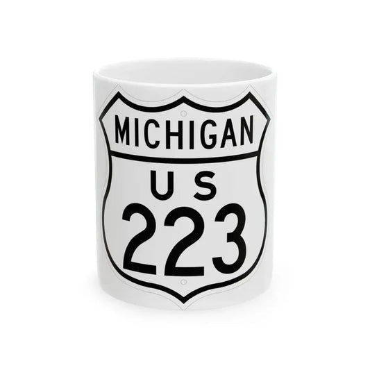 US 223 Michigan 1948 (Michigan) (Road Sign) White Coffee Mug 11oz - Go Mug Yourself