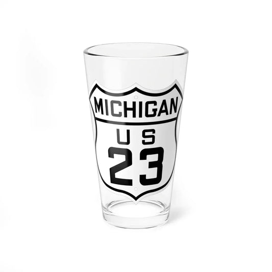 US 23 Michigan 1926 (Michigan) (Road Sign) Pint Glass 16oz 16oz - Go Mug Yourself
