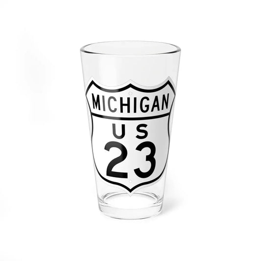 US 23 Michigan 1948 (Michigan) (Road Sign) Pint Glass 16oz 16oz - Go Mug Yourself