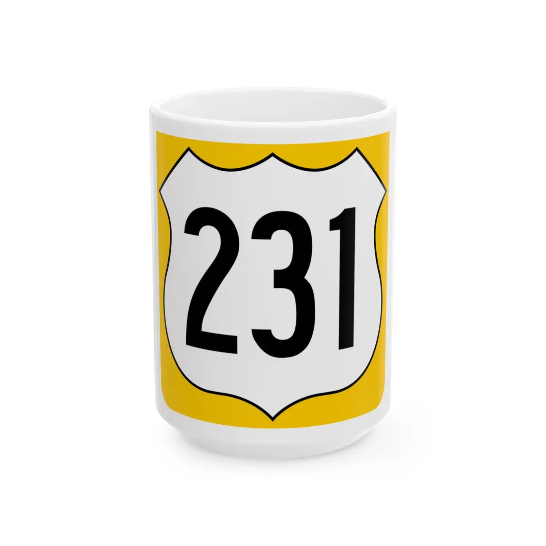 US 231 FL reversed (Florida) (Road Sign) White Coffee Mug 15oz - Go Mug Yourself