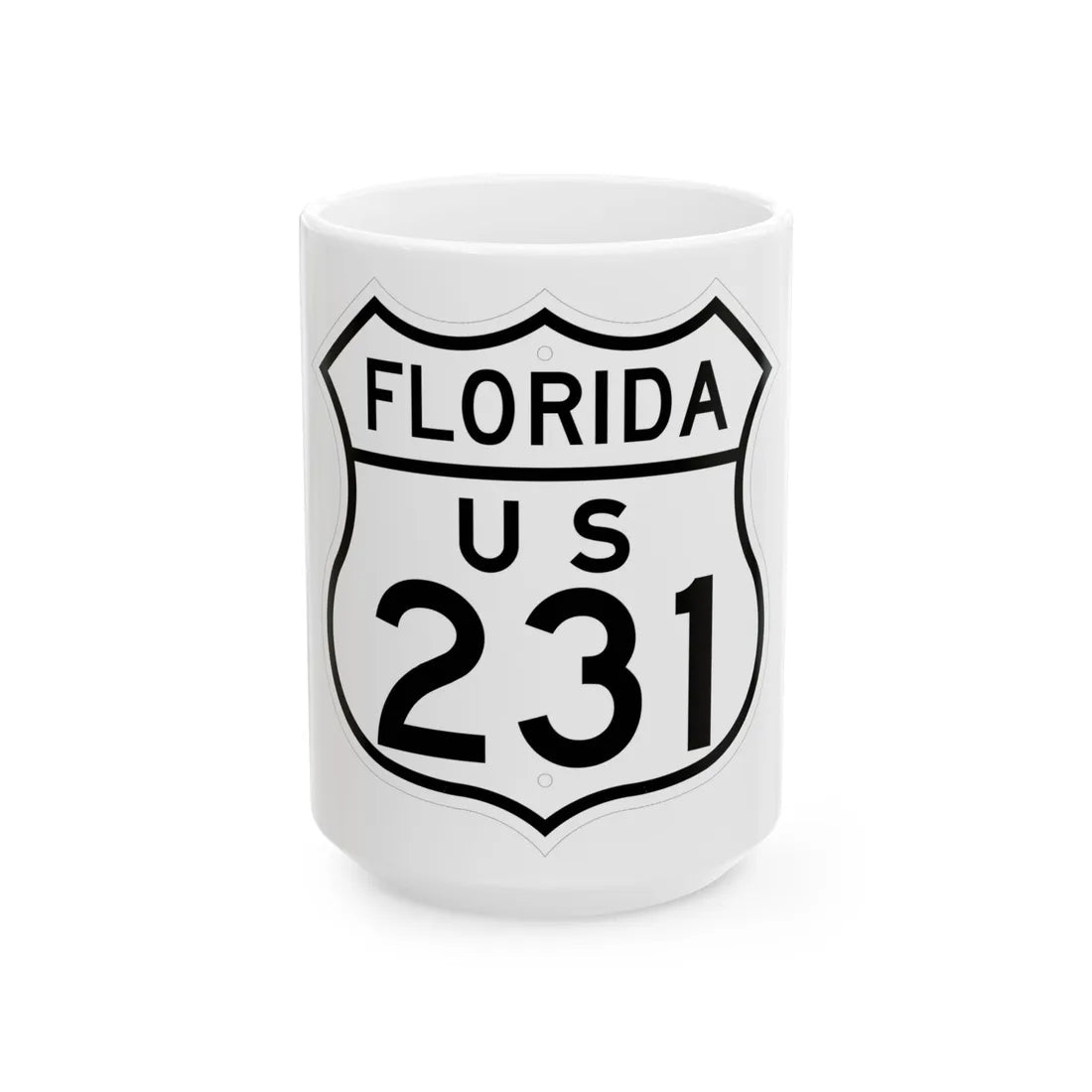 US 231 Florida 1948 (Florida) (Road Sign) White Coffee Mug 15oz - Go Mug Yourself