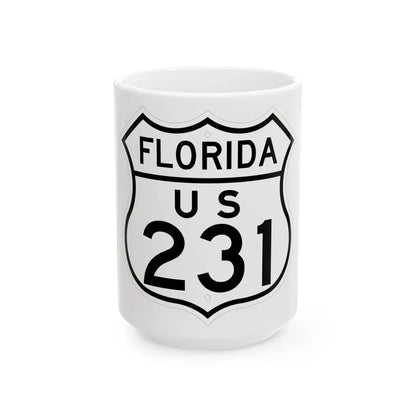 US 231 Florida 1948 (Florida) (Road Sign) White Coffee Mug 15oz - Go Mug Yourself