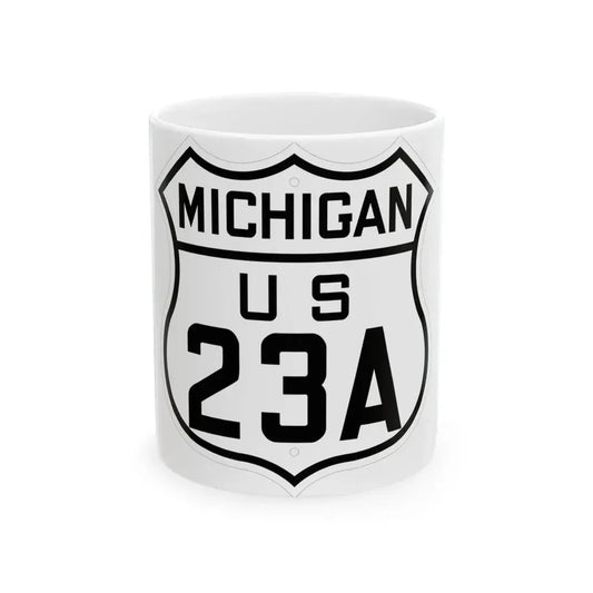 US 23A Michigan 1926 (Michigan) (Road Sign) White Coffee Mug 11oz - Go Mug Yourself